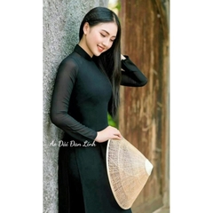 Áo dài màu đen 4 tà đẹp huyền bí - Áo Dài Đan Linh