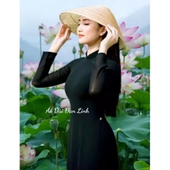 Áo dài màu đen 4 tà đẹp huyền bí - Áo Dài Đan Linh