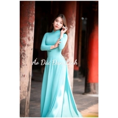 Áo dài lụa mỹ mịn đẹp màu xanh ngọc đẹp dịu dàng -Áo Dài Đan Linh