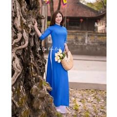 Áo dài trơn màu xanh da trời - Áo Dài Đan Linh