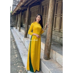 Áo dài gấm vàng nổi bật - Áo Dài Đan Linh