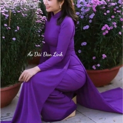 Áo dài trơn màu tím tươi- Áo Dài Đan Linh