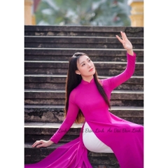 Áo dài hồng sen đậm 4 tà - Áo Dài Đan Linh