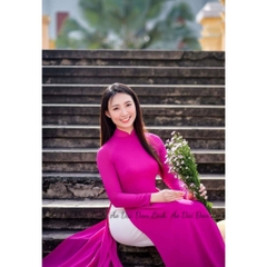 Áo dài hồng sen đậm 4 tà - Áo Dài Đan Linh