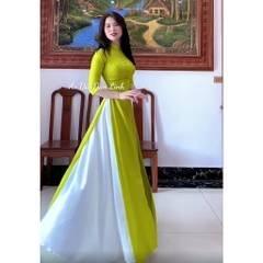 Áo dài lụa màu xanh cốm - Áo Dài Đan Linh
