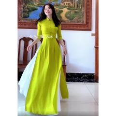 Áo dài lụa màu xanh cốm - Áo Dài Đan Linh