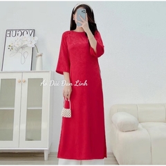 Áo dài tết 2024 dáng cách tân suông cổ kiềng lụa gấm sang trọng - Áo Dài Đan Linh