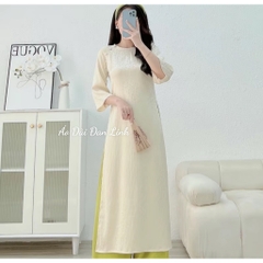 Áo dài tết 2024 dáng cách tân suông cổ kiềng lụa gấm sang trọng - Áo Dài Đan Linh