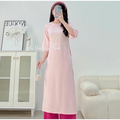 Áo dài tết 2024 dáng cách tân suông cổ kiềng lụa gấm sang trọng - Áo Dài Đan Linh