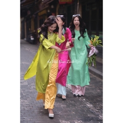 Áo dài tết 2024 dáng cách tân suông cổ kiềng lụa gấm sang trọng - Áo Dài Đan Linh