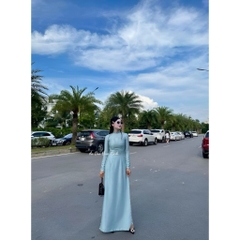 Áo dài trơn tím cà 4 tà - Áo Dài Đan Linh