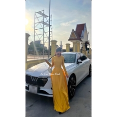 Áo dài trơn tím cà 4 tà - Áo Dài Đan Linh