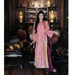 Đủ màu áo dài suông 4 tà cổ tròn vải tằm nha xá cao cấp - Áo Dài Linh Đan