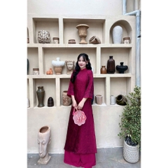 Đủ màu áo dài lụa tằm cao cấp phối cổ trẻ trung - Áo Dài Linh Đan