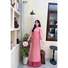 Đủ màu áo dài lụa tằm cao cấp phối cổ trẻ trung - Áo Dài Linh Đan