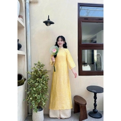 Đủ màu áo dài lụa tằm cao cấp phối cổ trẻ trung - Áo Dài Linh Đan