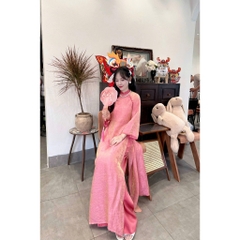 Đủ màu áo dài lụa tằm cao cấp phối cổ trẻ trung - Áo Dài Linh Đan