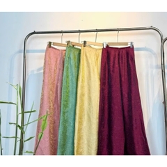 Áo dài suông 4 tà màu hồng trẻ trung, sang trọng vải lụa tằm nha xá cao cấp - Áo Dài Linh Đan