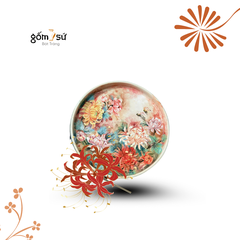[Gốm cao cấp] Đĩa hoa gốm sang trọng tinh tế