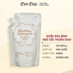 Nước rửa bình ngũ cốc thuần chay MooMaa - Dạng túi refill - 450ml/túi