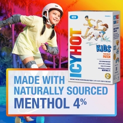 Miếng dán giảm đau Icy Hot Kids với tinh dầu bạc hà có nguồn gốc tự nhiên 5%