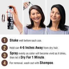 Xịt nâu đen tóc tạm thời Kiss Tintation 80gram - Hàng Mỹ