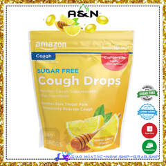 [Hàng Mỹ] Kẹo ngậm the Amazon Basic Care Cough Drops không đường chanh mật ong - 140 viên