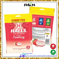 Kẹo ngậm Halls hương dâu kem - 80 viên