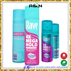 Xịt giữ nếp Rave 4x Mega Hold bảo vệ với thời tiết công thức giàu vitamin
