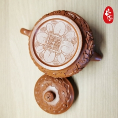 Ấm tử sa Phù Điêu Phan Hồ - Nghệ nhân Nghi Hưng - Toàn thủ công - Ấm 220ml