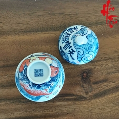 Chén Khải Sứ Cảnh Đức Vẽ Tay Hình Thần Tài - CK33 - 90ml