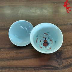 Chén Khải Sứ Cảnh Đức Vẽ Tay Hình Thần Tài - CK33 - 90ml