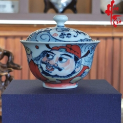 Chén Khải Sứ Cảnh Đức Vẽ Tay Hình Thần Tài - CK33 - 90ml