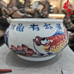 Bát Tráng Nước Vẽ Tay Sứ Cảnh Đức Hình Cá - B15