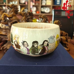SCD001 Bát Tráng Nước Vẽ Tay Anime Hình Các Nhân Vật Trong Thanh Gươm Diệt Quỷ - B24