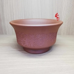 Chén Chủ Đất Tử Sa - Khắc Hoa Văn Chữ - 140ml