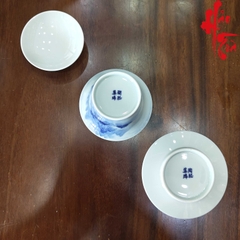 SCD001 Bộ Chén Khải Tam Tài Thanh Hoa Sơn Thuỷ 110ml - CK44