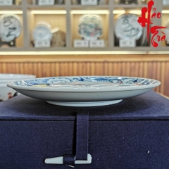 Dĩa Vẽ Tay Sứ Cảnh Đức Hình Cá đường kính 18 cm - D09