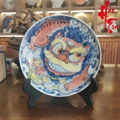 Dĩa Vẽ Tay Sứ Cảnh Đức Hình Lân đường kính 17 cm - D20