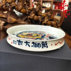 SCD001 Dĩa Quốc Phong Vẽ Tay Hình Lân Và Cá - D23