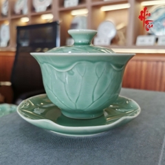 Chén Khải Lá Sen Long Tuyền Màu Đậm (LT27CK-150ml)