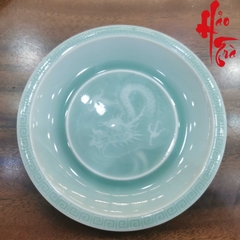 Dĩa Gốm Sứ Long Tuyền Hình Rồng Nhạt LT53 (Đường kính 14cm, cao 3cm)