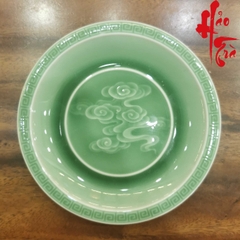 Dĩa Gốm Sứ Long Tuyền Hình Mây Đậm LT55 (Đường kính 14cm, cao 3cm)