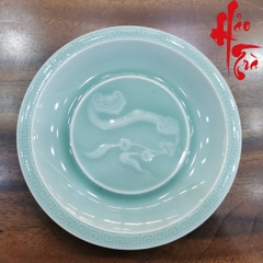 Dĩa Gốm Sứ Long Tuyền Hình Như Ý Nhạt LT56 (Đường kính 14cm, cao 3cm)
