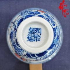 Chén Sứ Cảnh Đức Vẽ Tay Hình Cá  - LY152 - 80 ml