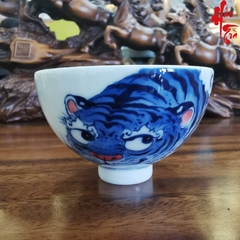 Chén Sứ Cảnh Đức Vẽ Tay Hình Hổ - LY82 - 100ml