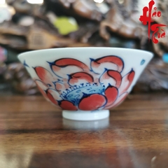Chén Sứ Cảnh Đức Vẽ Tay Cá Chép Hóa Rồng - LY93 - 80ml