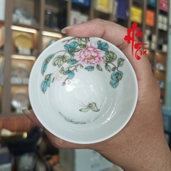 Chén Sứ Cảnh Đức Vẽ Tay Mẫu Đơn - TA23 - 80ml