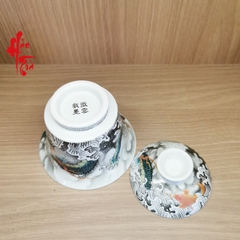 Chén Khải Sứ Cảnh Đức - Cá Chép Hóa Rồng 120ml