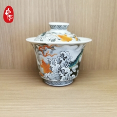 Chén Khải Sứ Cảnh Đức - Cá Chép Hóa Rồng 120ml